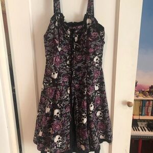 Hot Topic Black and Purple Dress with Skulls